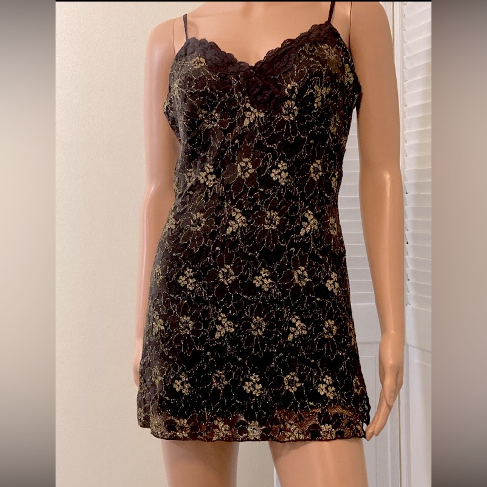 Rampage Heart Moon Star size Large lace metallic short strappy dress ❤️🌙⭐️ NWT